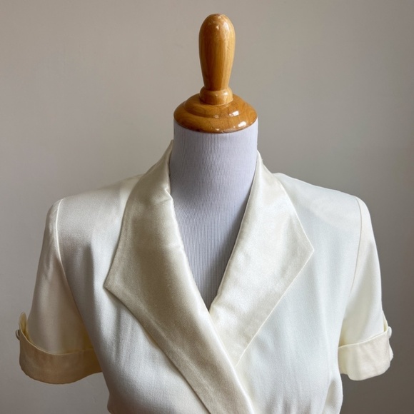 Vintage NWT Renzo Armoni Made in USA Wrap Off White Pearl Wedding Dress Gown 10P - Picture 4 of 13